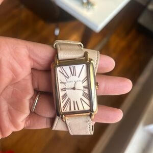 Anne Klein Gold and Cream Wearable Watch